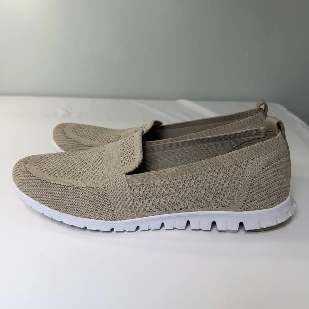 Cole Haan Zerogrand Stitchlite Knit Slip On‎ Sneakers Tan Beige Womens 11B